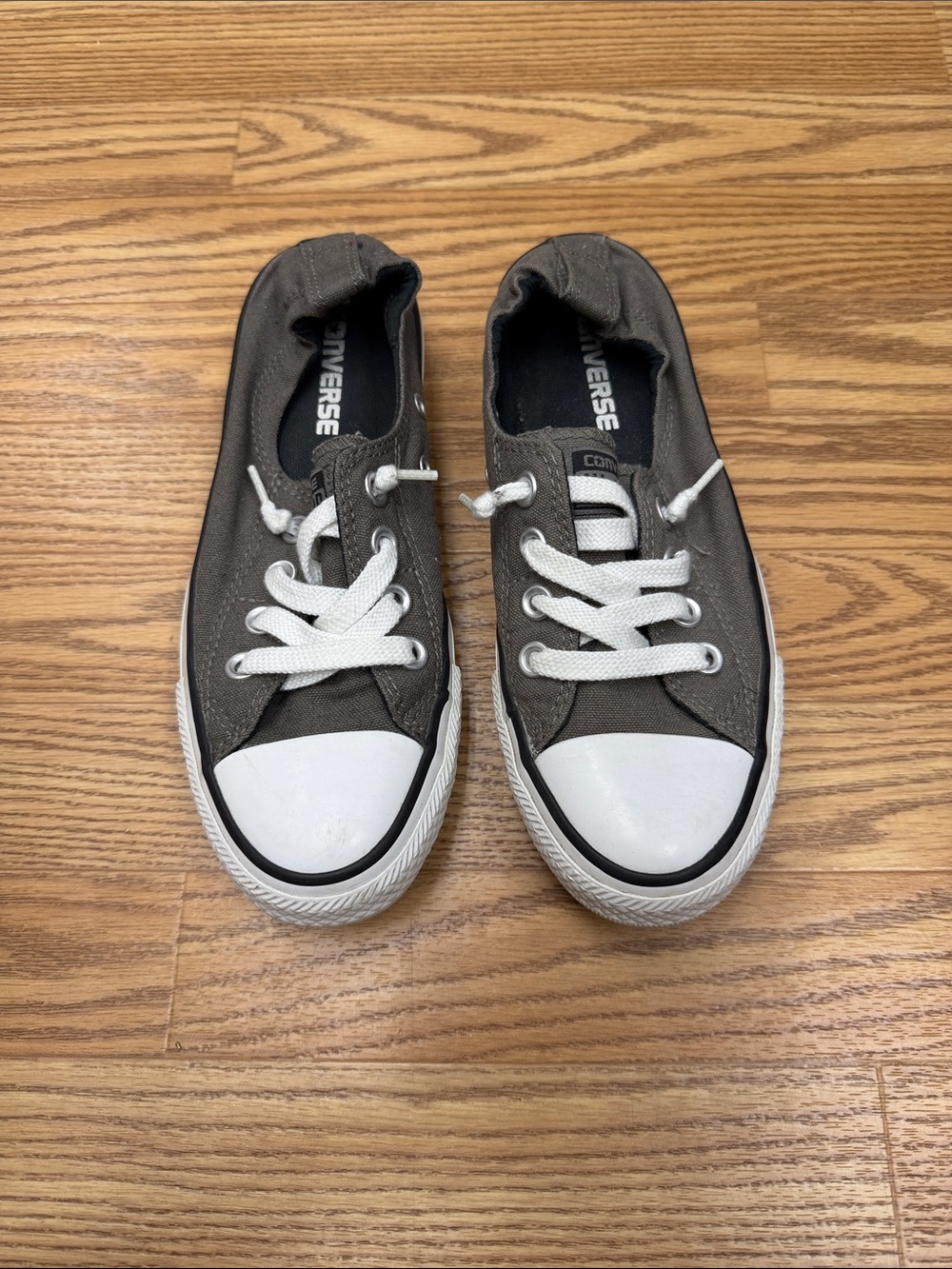 Converse Kids Low Top Canvas Sneakers in Charcoal